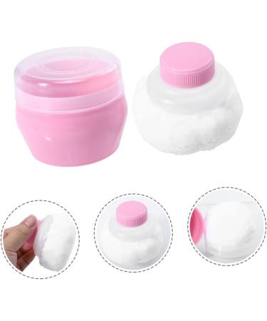 HONMEET Baby Puff Box 2 Sets Puff Makeup Sponges after Bath Puff Container Suits Pot Makeup Puffs Beauty Sponge Applicator Cream Suit Empty Container Talco Fluff 9x9cm Pink - Buy Online on GoSupps.com