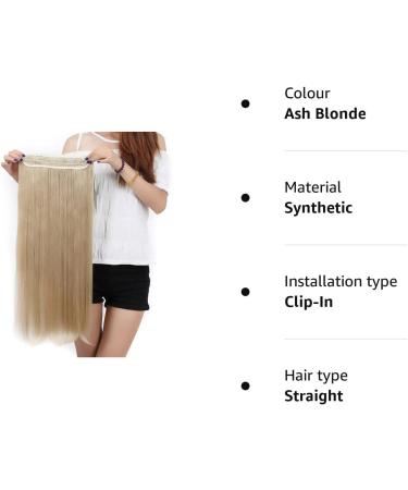 S-noilite Fashion 26 Ash Blonde Clip in Hair Extensions - Long Straight Half Full Head 5clips Extension - 26 Inch - Buy Online on GoSupps.com
