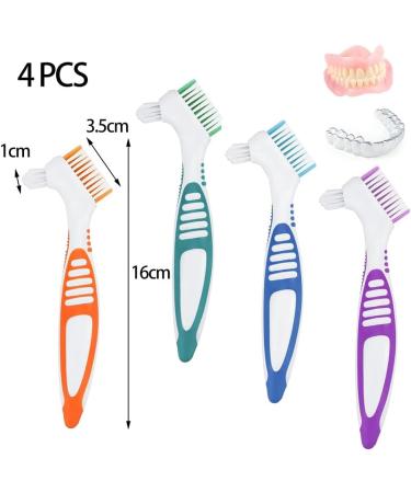 4-Piece Portable Prosthesis Toothbrush Set - Multi-Layered Cleaning Brushes for False Teeth (4 Colors) - Buy Online on GoSupps.com