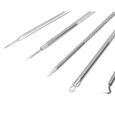 Shop 5pcs Stainless Steel Blackhead Removal Tool Set - Double-Ended Acne & Pimple Tool for Effective Skin Care - Buy Online on GoSupps.com