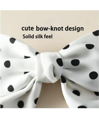 Large Hair Bow Clip Alligator Clips Big Bowknot French Barettes Ponytail Holder - Black White Polka-dots - Buy Online on GoSupps.com