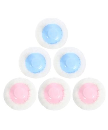 6pi ces Houppette pour Grosse Houppette Poudre Applicateur de Poudre avec Manche Portable pour Voyages Douce pour Peau Gar on Fille