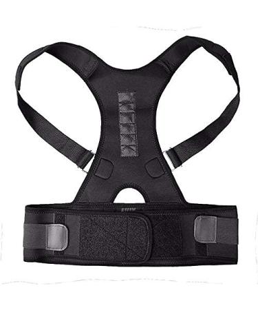 Posture Corrector Posture Clavicle Support Corrector Magnetic Therapy Back Straight Shoulder Brace Strap Belt Correct Adjustable Male Female Back Brace (Black XX) Better life Black L
