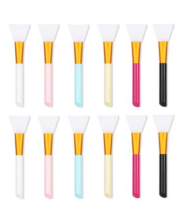 Silicone Face Mask Brush Mask Beauty Tool Soft Silicone Facial Mud Mask Applicator Brush 12 Pcs. 6-color combination 1