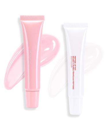 SUAKE Lip Gloss Mirror Shine Liquid Lip Gloss Glossy Lip Balm Moisturizing Lipstick for Women Teen Girls (Pack of 2 0.3 fl oz/pack) 1#5# 01#05#