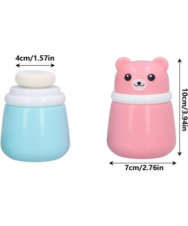 2 Pack Baby Powder Container with Puff - Cute Bear Face Dispenser for Newborn Bathing & Travel - Ideal Baby Powder Puff Case - Buy Online on GoSupps.com