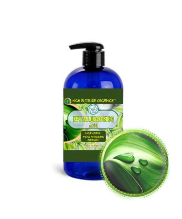 100% PURE Hyaluronic Acid Serum - Nature's Moisturizer - Low Malecular Weight -Organically Preserved - No Toxic Chemicals - by High Altitude Organics - 16 fl oz 480 ml