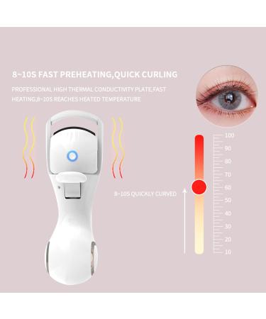 Heated Eyelash Curlers Electric Eyelash Curler with 3 Temperature Modes Intelligent Power-off 230mAh Rechargeable Battery One Charge for 60 Times Use (White) - Buy Online on GoSupps.com