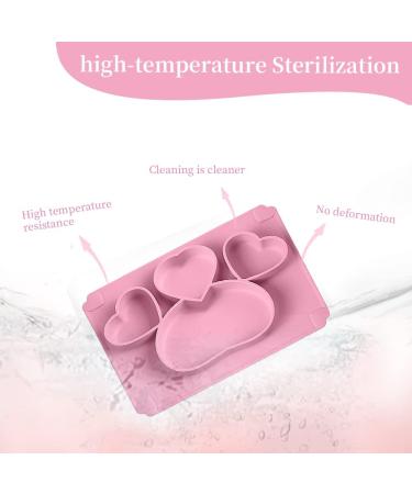SFCCMM Toddler Baby Plates Silicone Divided Cartoon - Portable Non Slip Suction Toddler Plates for Children Baby and Kids Baby Dinnerware Eating Food Plates (Love Pink) - Buy Online on GoSupps.com