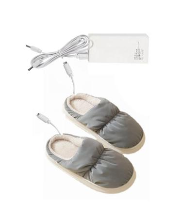 Boiler heating pillows for foot electric heating slippers - USB foot warmers with fast heating technology winter gifts for women and men's gray