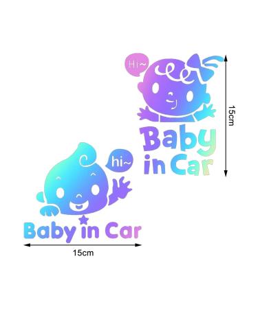 3-Piece Baby On Board Reflective Car Sticker - UV & Weatherproof Waterproof Baby In Car Safety Decals - Buy Online on GoSupps.com