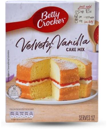 Cake Mix Bundle which Contains Betty Crocker Velvety Vanilla Cake Mix 425g - Pack of 2 with Grocery List Card