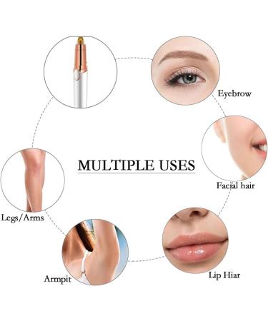 Flawless Eyebrow Hair Remover | Pain-Free Eyebrow Razor for Men & Women | Fast & Easy Hair Trimmer (White - Buy Online on GoSupps.com
