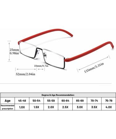 BILIZA Blue Light Blocking Reading Glasses for Men & Women - Metal Half Frame TR90 Eyestrain Relief Includes Case - 2.25X Magnification - Buy Online on GoSupps.com