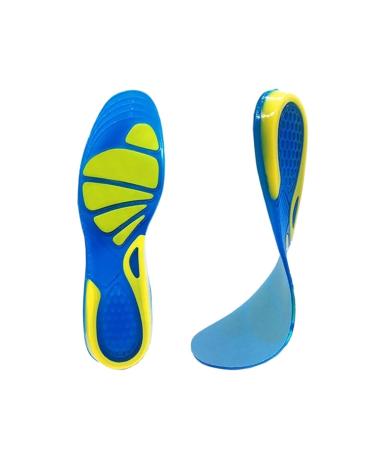 Sport Running Silicone Gel Insoles for Feet Man Women Massaging Shock Absorption Orthopedic Soles(Large) Large D