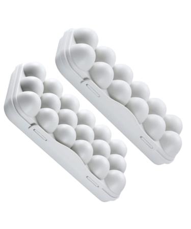 2pcs Rabbit Food Dispenser Plastic Eggs Deviled Egg Holder Egg Tray Egg Carton Drawer re-usable Grey 30x15cm