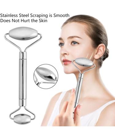 Buy Stainless Steel Facial Roller Gua Sha Set - Anti-Wrinkle Face Lifting Massage Tools | Silver Roller Scraper Box - International Shipping Available - Buy Online on GoSupps.com