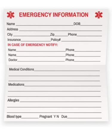 Medical Alert ID Wallet Card (5 Pack) with Emergency Contact Info for Medical Conditions - Buy Online on GoSupps.com
