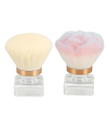 Loose Powder Brush Set Synthetic Makeup Blush Brush Expertly Holds Powders Dense Brush Hair Clear Base with Storage Box for Nail Salon