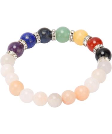 Harmony Chakra Bracelet | 7-Chakra Crystal Bracelet with Pink Aventurine for Emotions & Anxiety Relief | Ideal for Meditation & Yoga - Buy Online on GoSupps.com