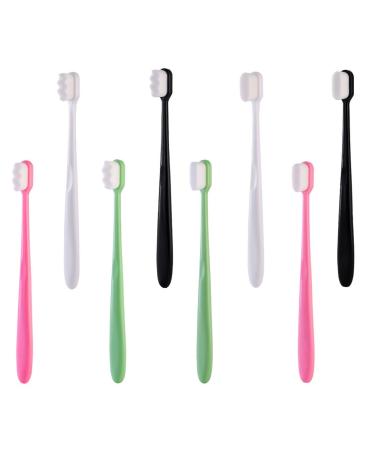 YOCDNOV 4 pieces extra soft toothbrushes - bristle toothbrush micro nano manual toothbrush for sensitive gums adult children (white+black+pink+green)