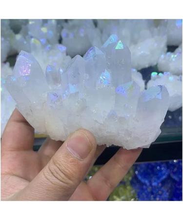 Natural Crystal Cluster Plated White Crystal Cluster Reiki Stone Crystal Tip House Decorative Specimens Crude Mine Full of Texture 1pc - Buy Online on GoSupps.com