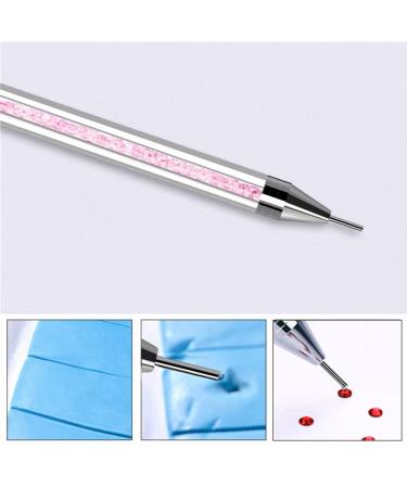 Rhinestone Picker Dotting Pen | Sewian Nail Dotting Tool Double Head Wax Pen | Rhinestone Pickup Tool for DIY Nail Art - Pink - Buy Online on GoSupps.com
