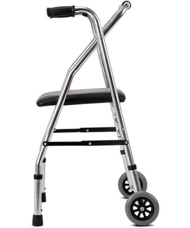 Foldable Wheelchair Walking Zimmer Frame with Padded Seat and 2 Wheels Crutch Rolling Transport Chairs for Elderly Disabled Interesting - Buy Online on GoSupps.com