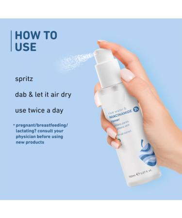 3% Nia cinamide tonic with rice water | Vitamin B3 with Japanese fermented rice water | For clear flawless radiant and hydrated skin | Refines and tightens pores | - Buy Online on GoSupps.com