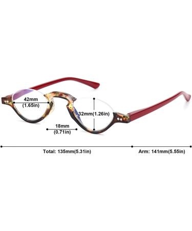 Shop Abetos Retro Half Moon Reading Glasses for Men & Women - Anti Blue Light Spring Hinge Floral Filter - Fashionable 3.0x Semi-Frame Computer Glasses - Buy Online on GoSupps.com