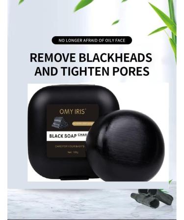 Black Soap Handmade Organic Shea Butter Anti Rebelles Face Treatment Acne Moisturizing SkinCare Beauty Body Bath 100g - Buy Online on GoSupps.com