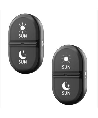 Fullicon Pill Organizer 2 Times a Day Daily Pill Box AM PM Replacement Medicine Organizer Pill Cases Twice a Day with Lable- (Black Replacment 2 Pack)