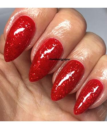Bluesky Nail Gel Polish RED GLITTER UV LED Soak Off 10ml Gel Choose Your Red Christmas Glitter (SANTAS RED DREAM CHRISTMAS GLITTER)