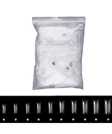 500Pieces Fake Nails Hollow Nail Tip Press On Nails Artificial Nails Full Cover Resin Fake Nails for Women Girls Nail Decorations Nail Accessories Manicure Tools DIY Nail Art