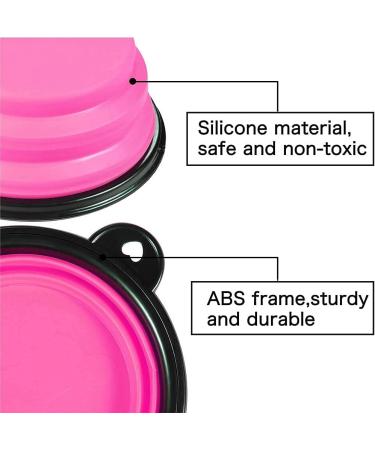 Coolon Collapsible Dog Bowl - Foldable Portable Water Bowl for Cats & Dogs 650ml Pink with Carabiners | Perfect for Travel - Buy Online on GoSupps.com