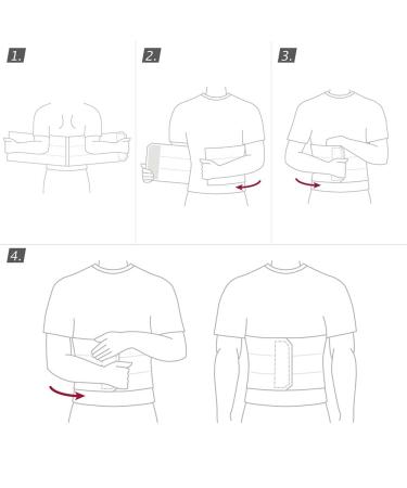 Professional Abdominal Binder for Men | 3 or 4-Panel Compression Belly Band for Lower Waist Support | Ideal for Post-Surgical & Recovery | Medium White - Buy Online on GoSupps.com