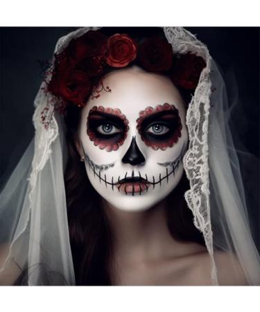 Halloween Cosplay SFX Makeup Kit - Black + White Full Coverage Face Paint for Adults - Buy Online on GoSupps.com