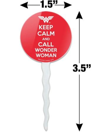 GRAPHICS & MORE Wonder Woman Keep Calm and Call Cupcake Picks Toppers Decoration Set of 6 - Buy Online on GoSupps.com