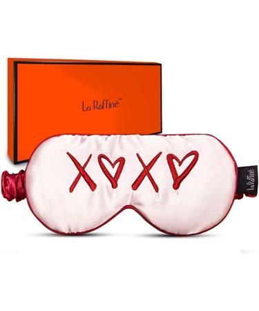 XOXO Embroidered Sleep Mask - Adjustable Eye Mask for Dry Eyes - Pink - Buy Online on GoSupps.com