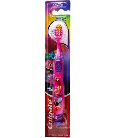 Colgate Kids Trolls Toothbrush - Pack of 4, Extra Soft Bristles, Ages 5+, Suction Cup, Assorted Colors - Buy Online on GoSupps.com