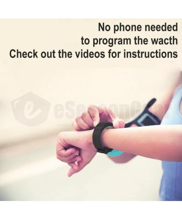 eSeasonGear VB80 12 Alarm Vibrating Watch Silent Vibration ADHD Medication Reminder Black-Large Small/Large Modern Design - Buy Online on GoSupps.com