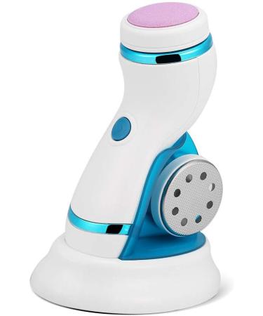 Qyebavge Electric Foot Scrubber and Exfoliator - Pedicure Device with 4 Replaceable Heads Waterproof Design for Dead Skin and Cuticle Removal Foot Massage Tool - Buy Online on GoSupps.com