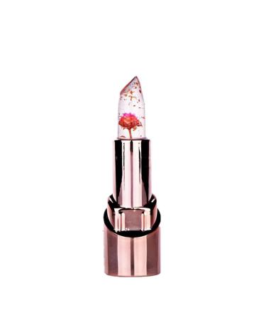 wuayi Crystal Flower Jelly Lipstick Magic Temperature Change Color Beauty Bright Lip Protection (f)