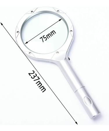 Handheld Glass with LED Metal Handle Lighting Reading Books Good Times - Buy Online on GoSupps.com