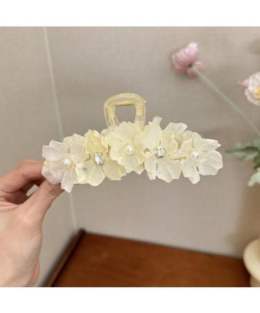 Yneyi Flower Hair Claw Clip Flower Hair Clip Flower Claw Clip Hair Accessories For Women (White Big)