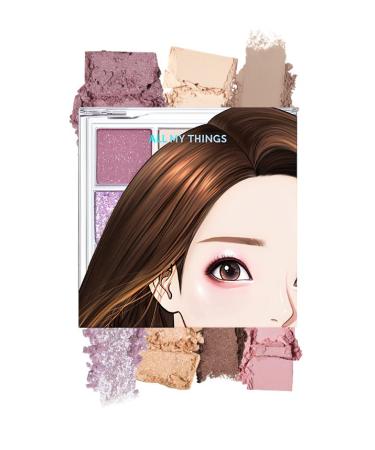 AMTS True Beauty Dear Jasmine Eyeshadow Palette Matte Shimmer Glitter Highly Pigmented Ultra-Blendable Naturing-Looking Day to Night Long Lasting Cheek blush K Beauty