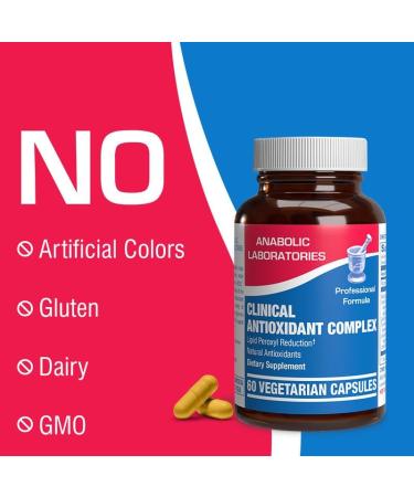 Natural Antioxidant Complex - 60 Vegetarian Capsules for Cell Health | Alpha Lipoic Acid Green Tea Quercetin Turmeric Vitamin C - Buy Online on GoSupps.com