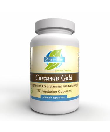 Priority One Vitamins Curcumin Gold 45 Vegetarian Capsules TurmiPure Gold is The World s First bioequivalent Turmeric Extract*