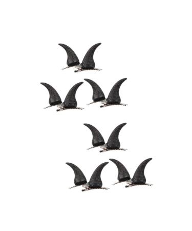 minkissy 6 Pairs Horn Hairpin Halloween Evil Hairpin Halloween Hair Clips Kids Evil Horns Hair Clip Kids Barrettes for Hair Goth Clothing Devil Horns Clip on Accessories Metal Miss Demon