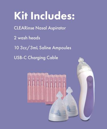 Clearinse Nasal Aspirator - Gentle Nasal Congestion Relief for Babies and Adults | AquaClear Technology | 20 Count Saline Pack - Buy Online on GoSupps.com